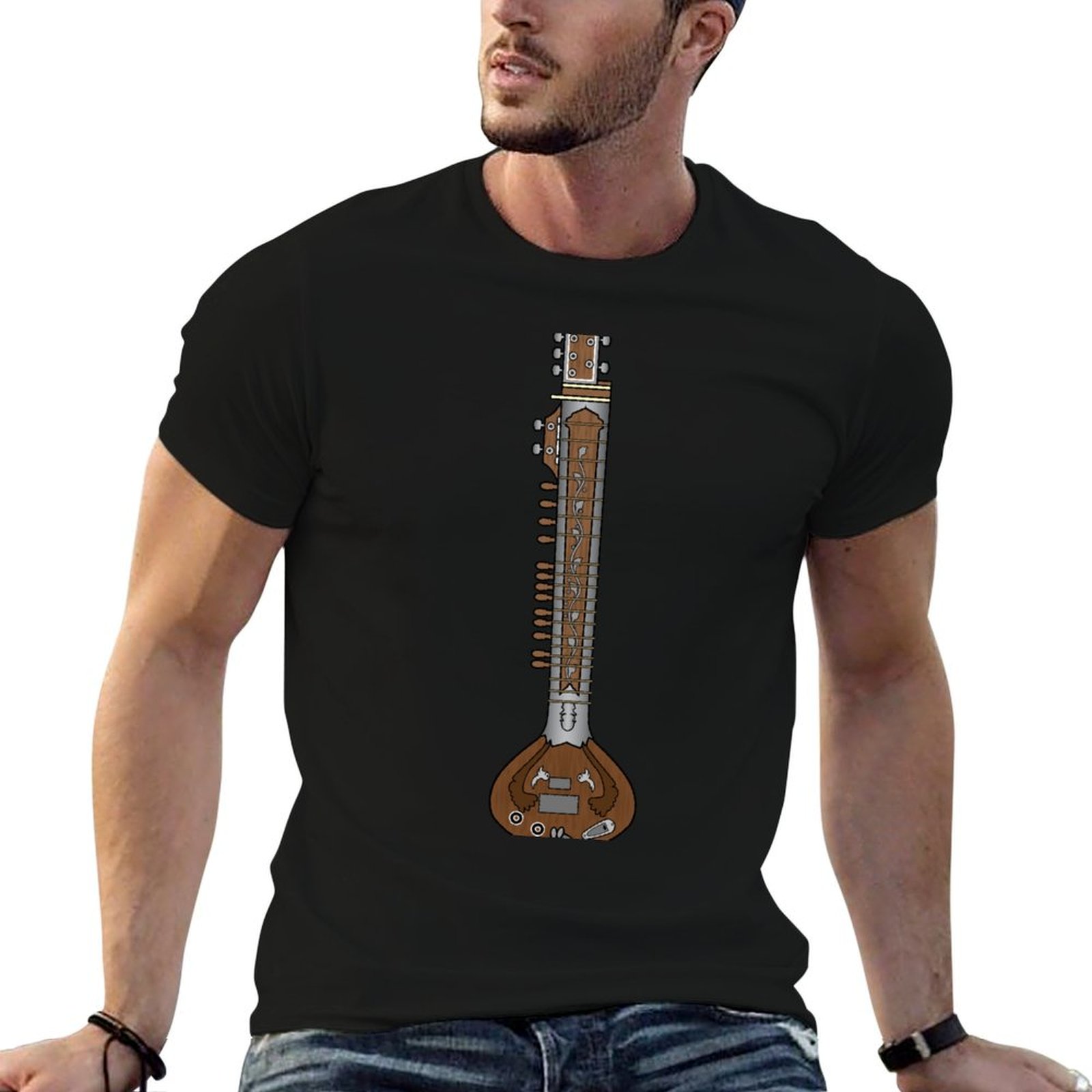 Musical Instrument Sitar - MUSICAL INSTRUMENTS - SITAR T-Shirt t