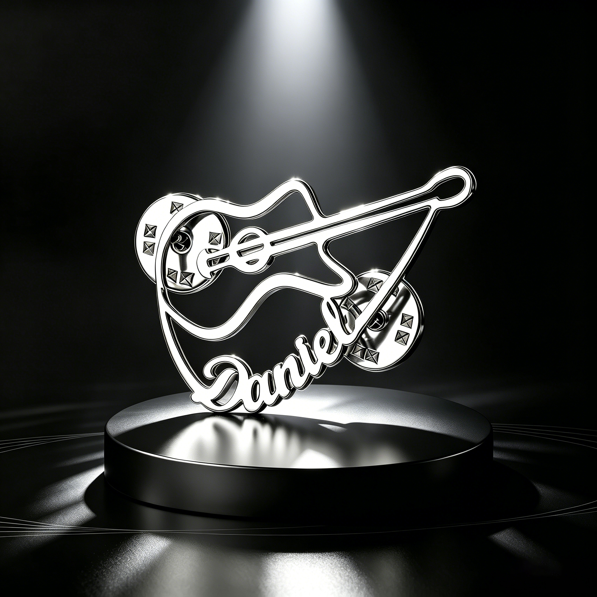 Musical Instrument With Names - Personalized Violin Brooch Custom Name Pin