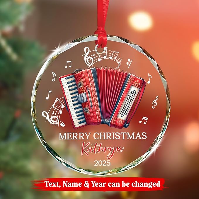 Accordion Lover Christmas Orna - Musical Instrument Glass 리뷰 및 가격