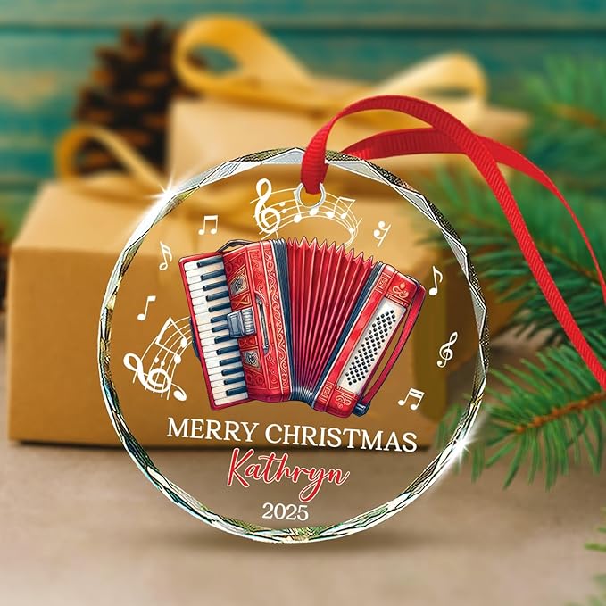 Accordion Lover Christmas Orna - Musical Instrument Glass 리뷰 및 가격