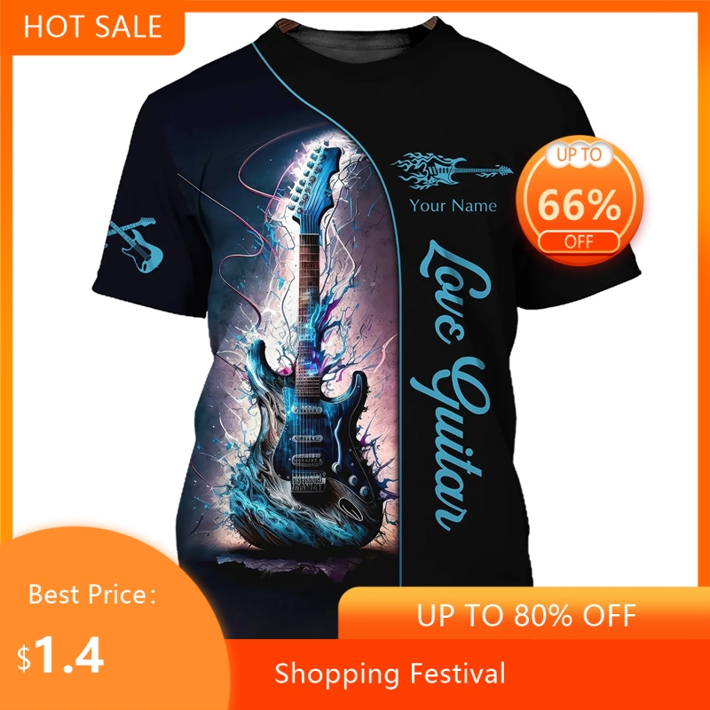 Fashion Guitar Bass 3D Print T - Musical Instrument With Names 리뷰 및 가격