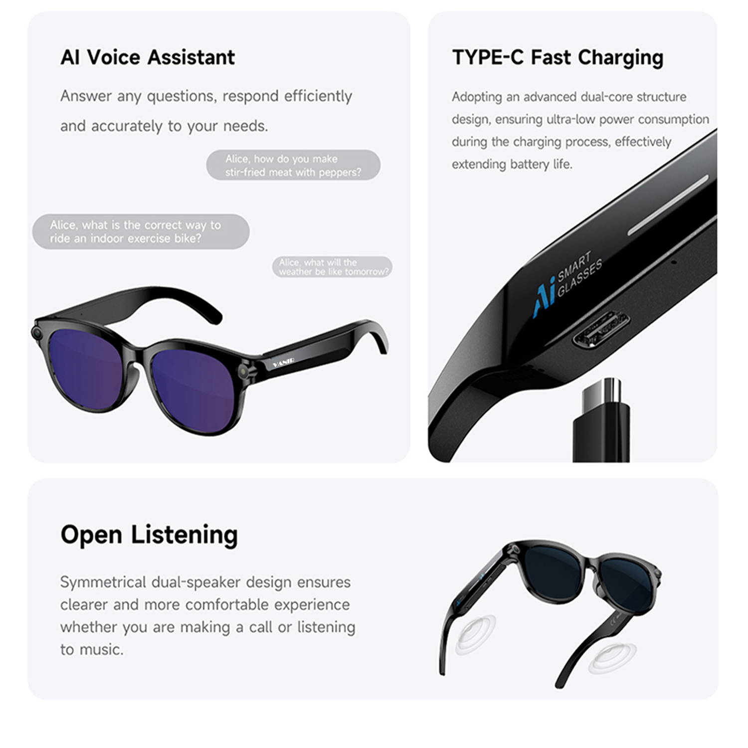 VANIR Smart AI Glasses  8MP Ca - Musical Instrument Glass 리뷰 및 가격
