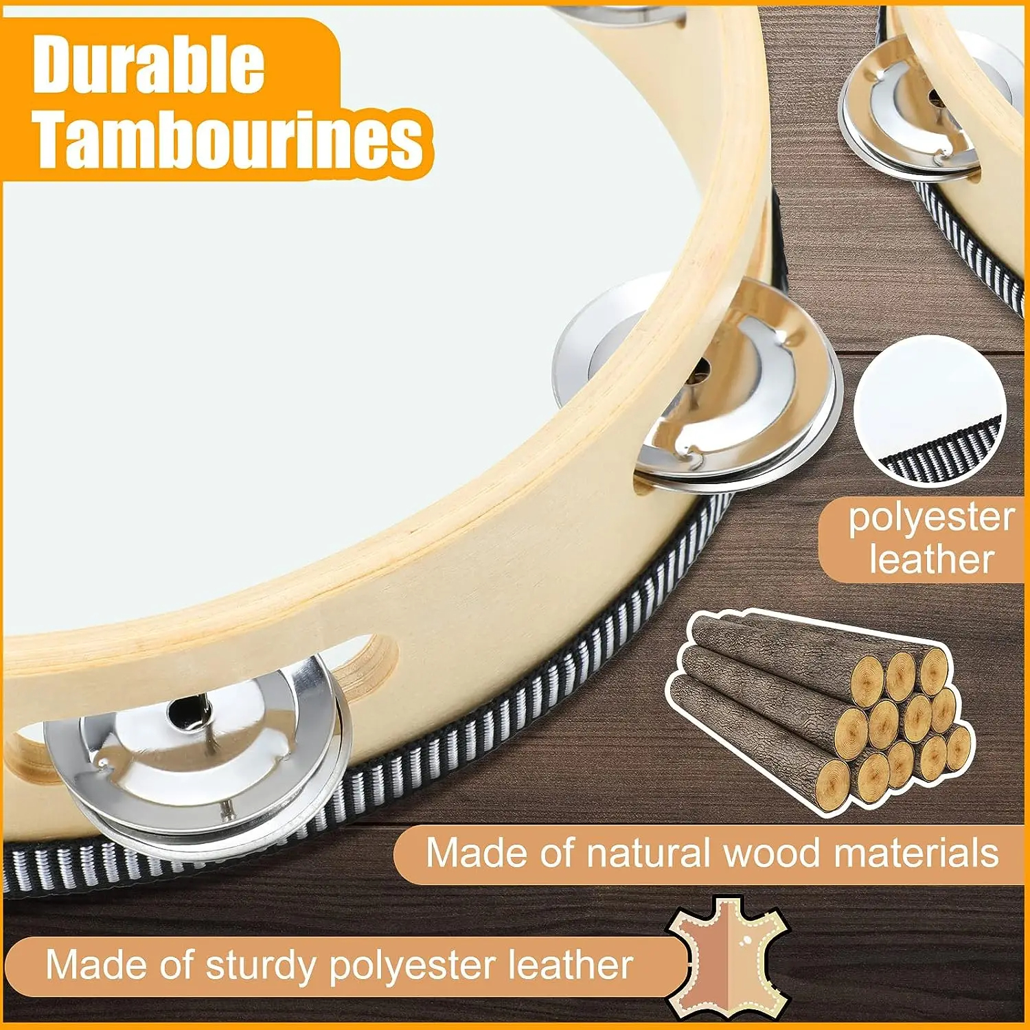 Miwayer Wooden Tambourine with - Musical Instrument Tambourine 리뷰 및 가격