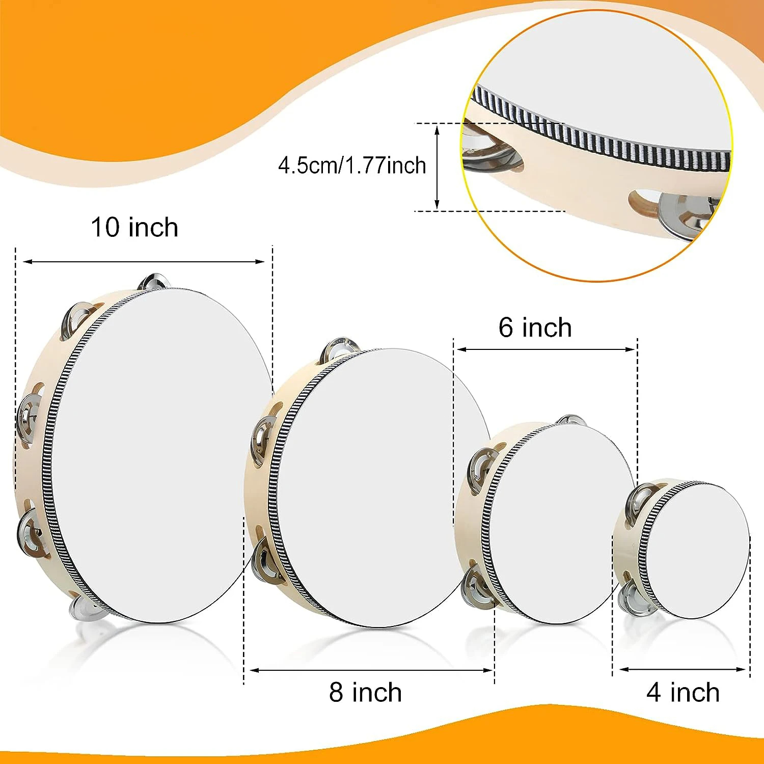 Miwayer Wooden Tambourine with - Musical Instrument Tambourine 리뷰 및 가격