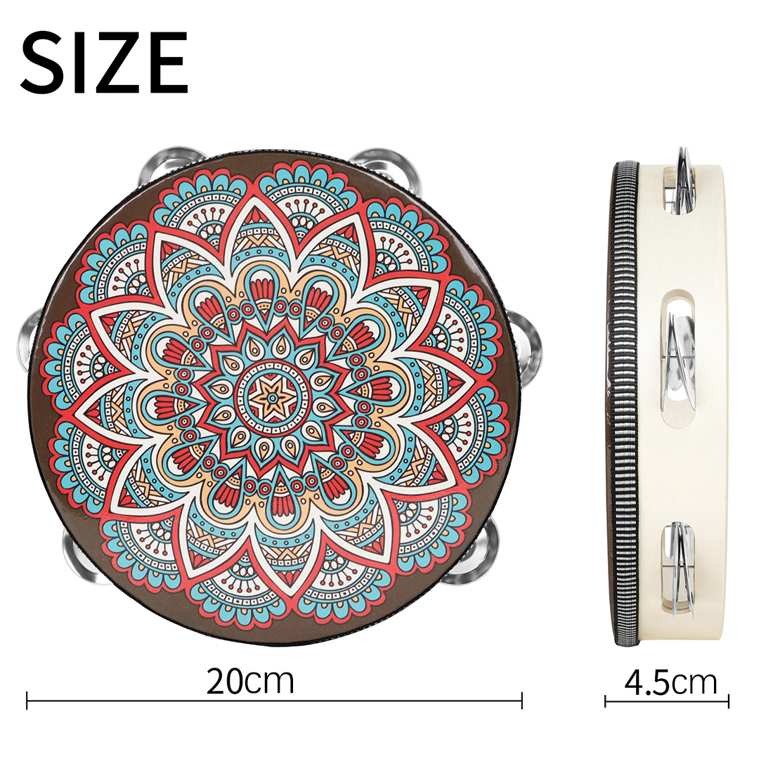 IRIN 8Inch Single Row Ancient  - Musical Instrument Tambourine 리뷰 및 가격