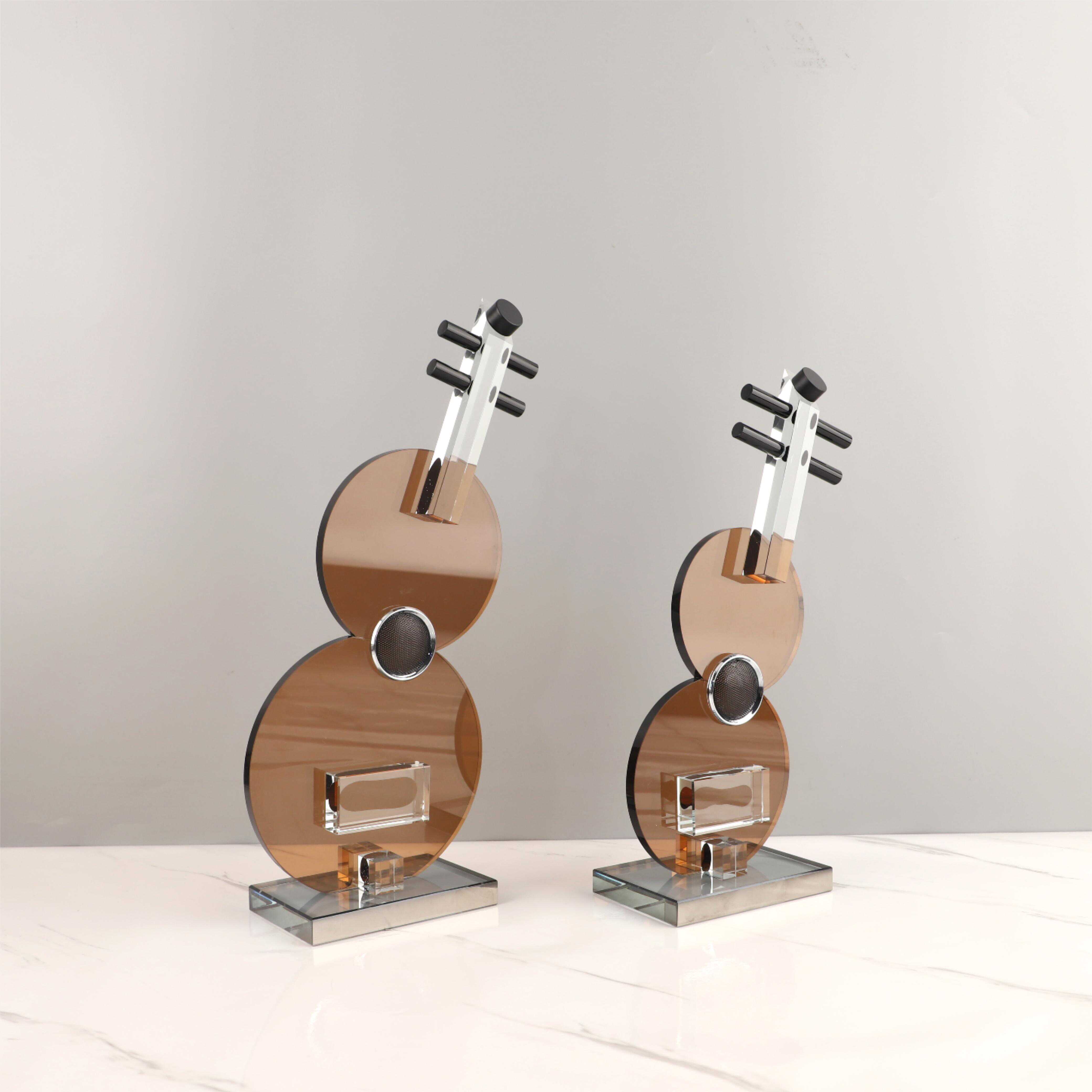 Decor Figurines Glass Craft Br - Musical Instrument Glass 리뷰 및 가격