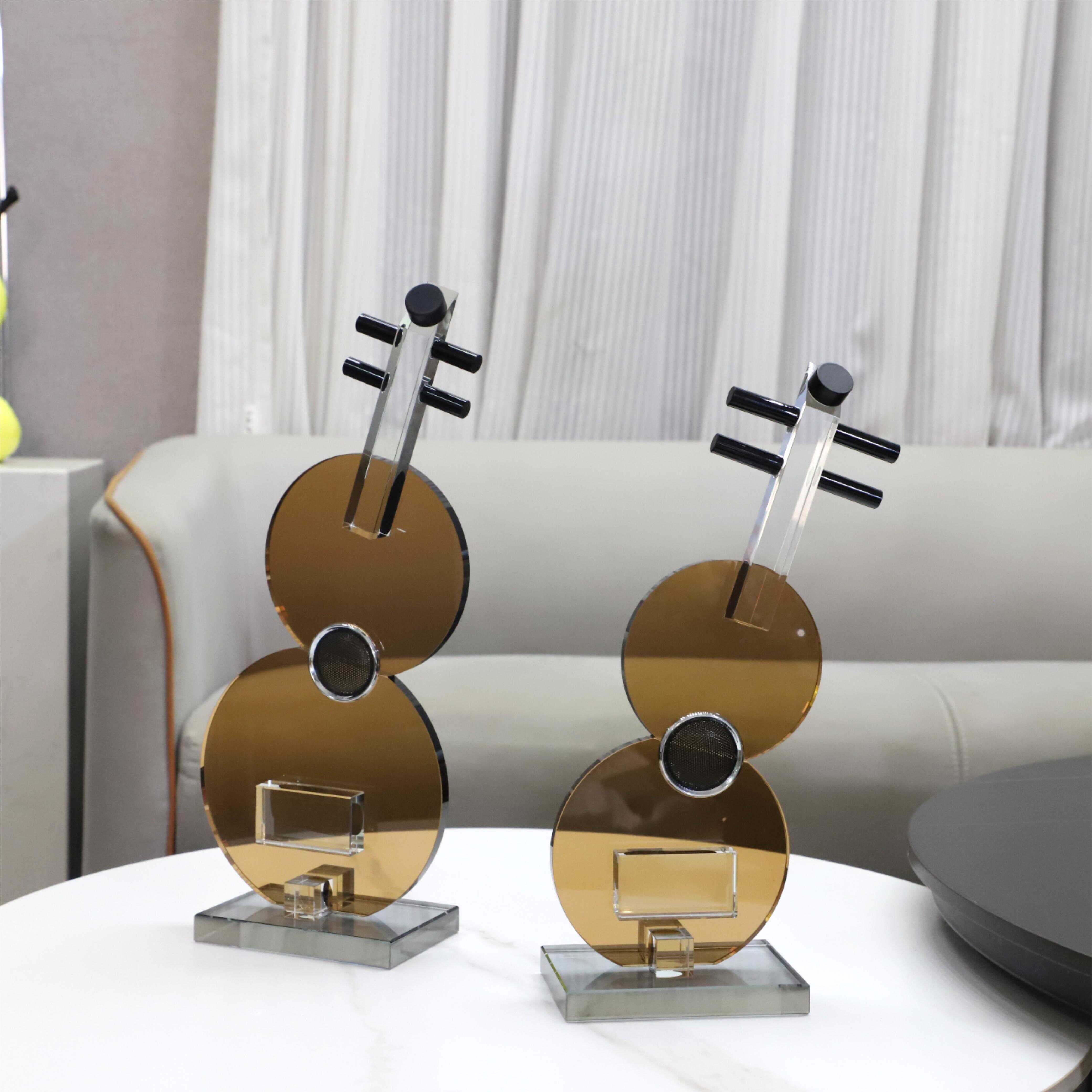 Decor Figurines Glass Craft Br - Musical Instrument Glass 리뷰 및 가격