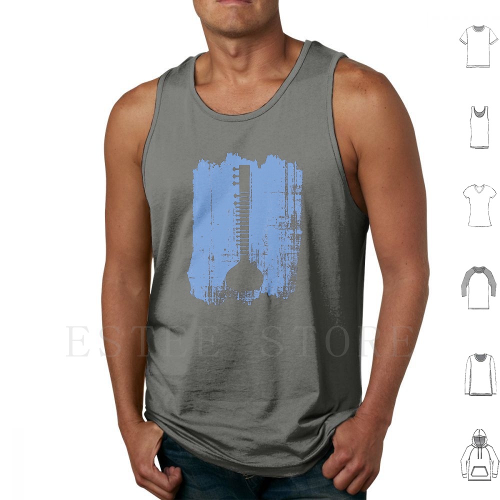 Indian Sitar Tank Tops Vest Id - Musical Instrument Sitar 리뷰 및 가격